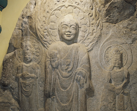 Taean Rock carved Buddha Triad — photo 1